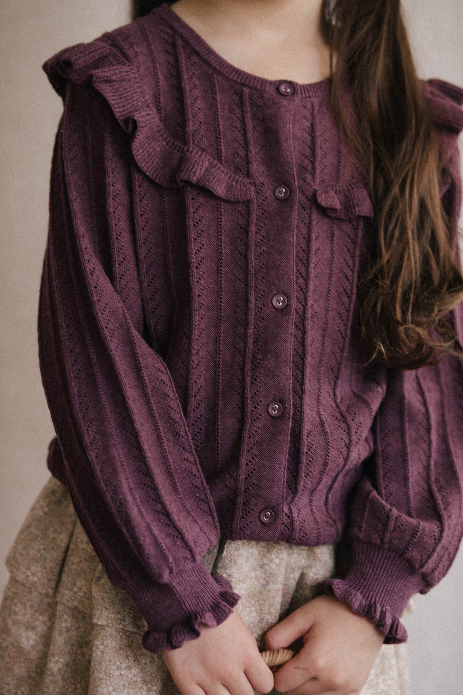 Elegant Knitted Thea Cardigan - Wild Plum