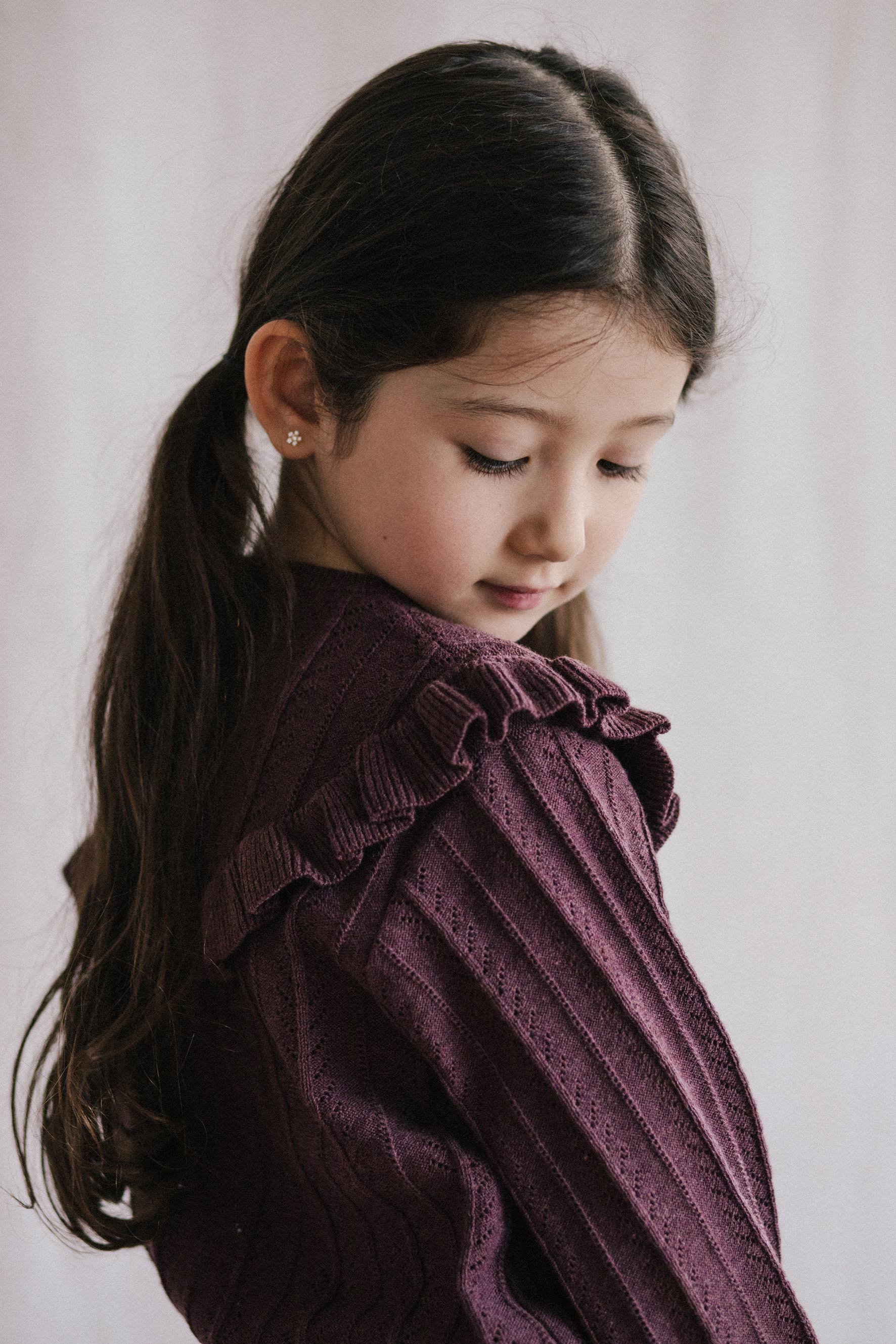 Elegant Knitted Thea Cardigan - Wild Plum