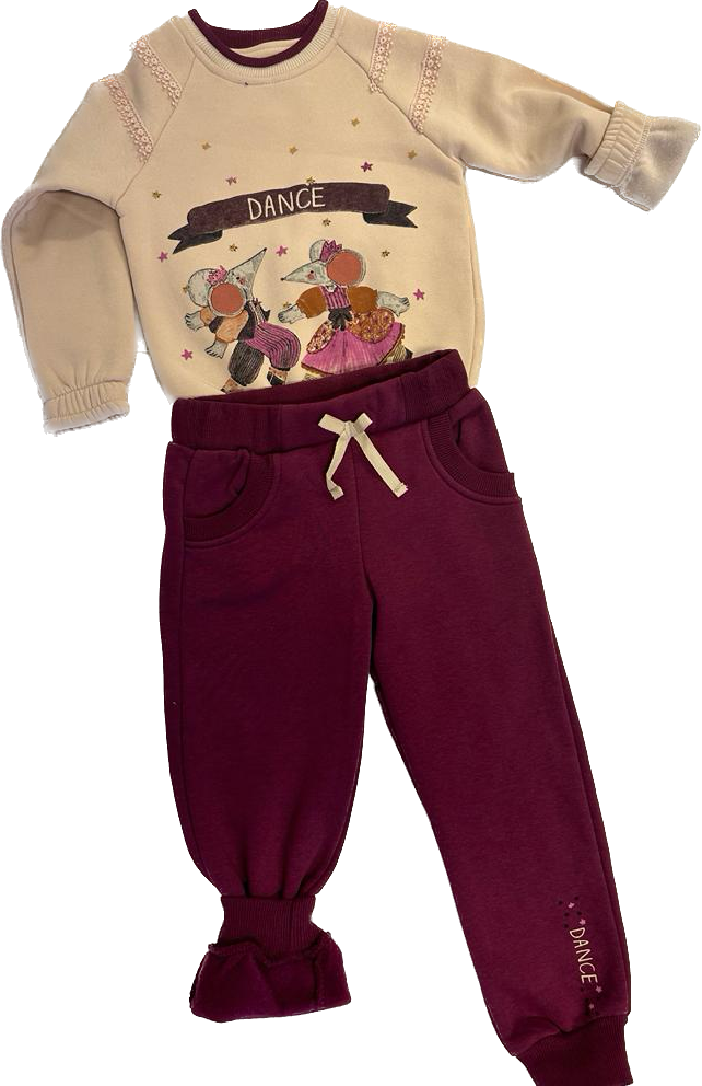 Stylish Girls Fleece-Lined Lounge Set