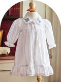 Josephine Girls Petticoat with Lovely Lace Embroidery on the collar in 100% Cotton