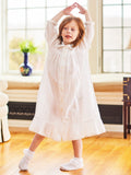 Josephine Girls Petticoat with Lovely Lace Embroidery on the collar in 100% Cotton