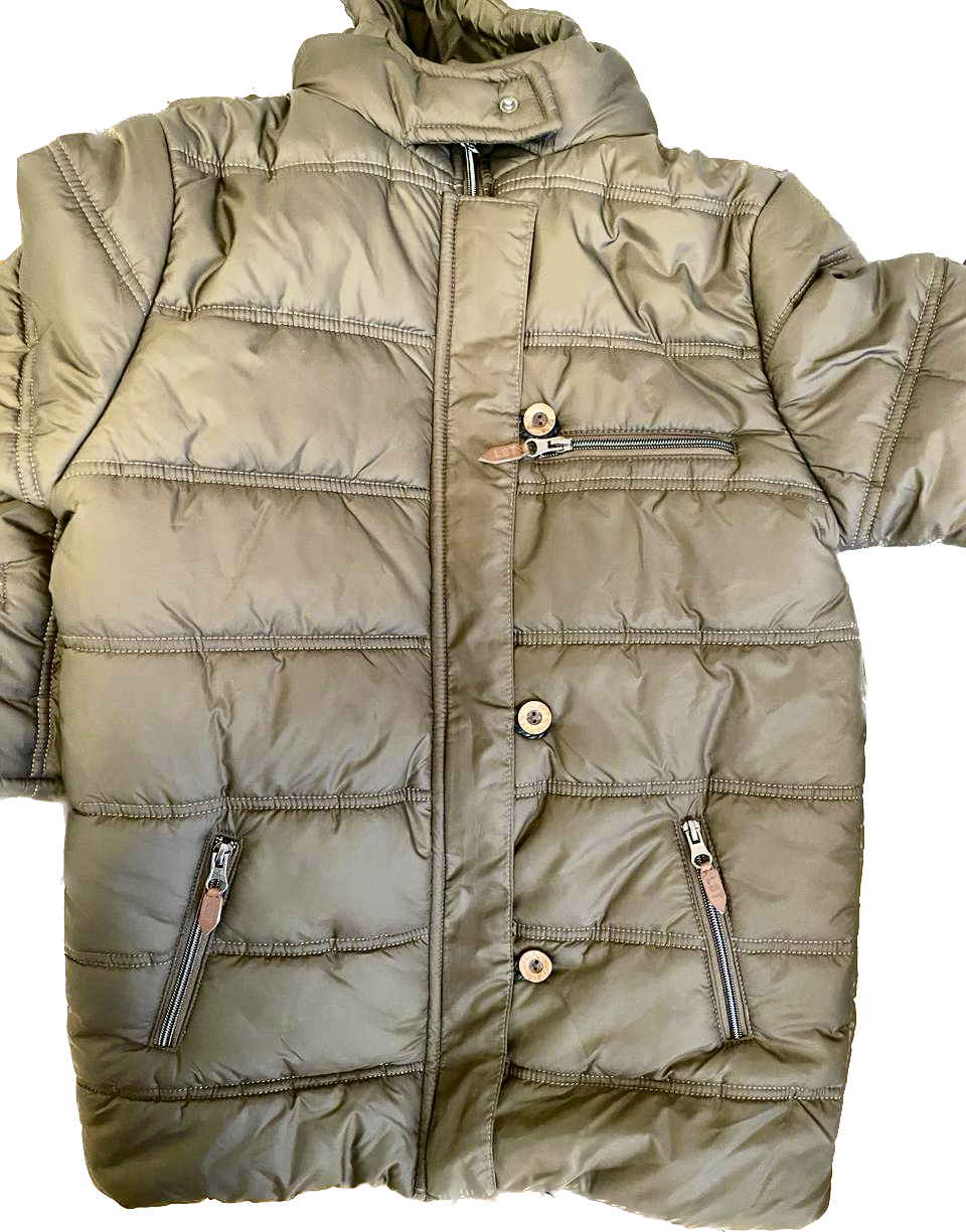 Puffer Coat with Hood (with Faux-Sherpa Lining)