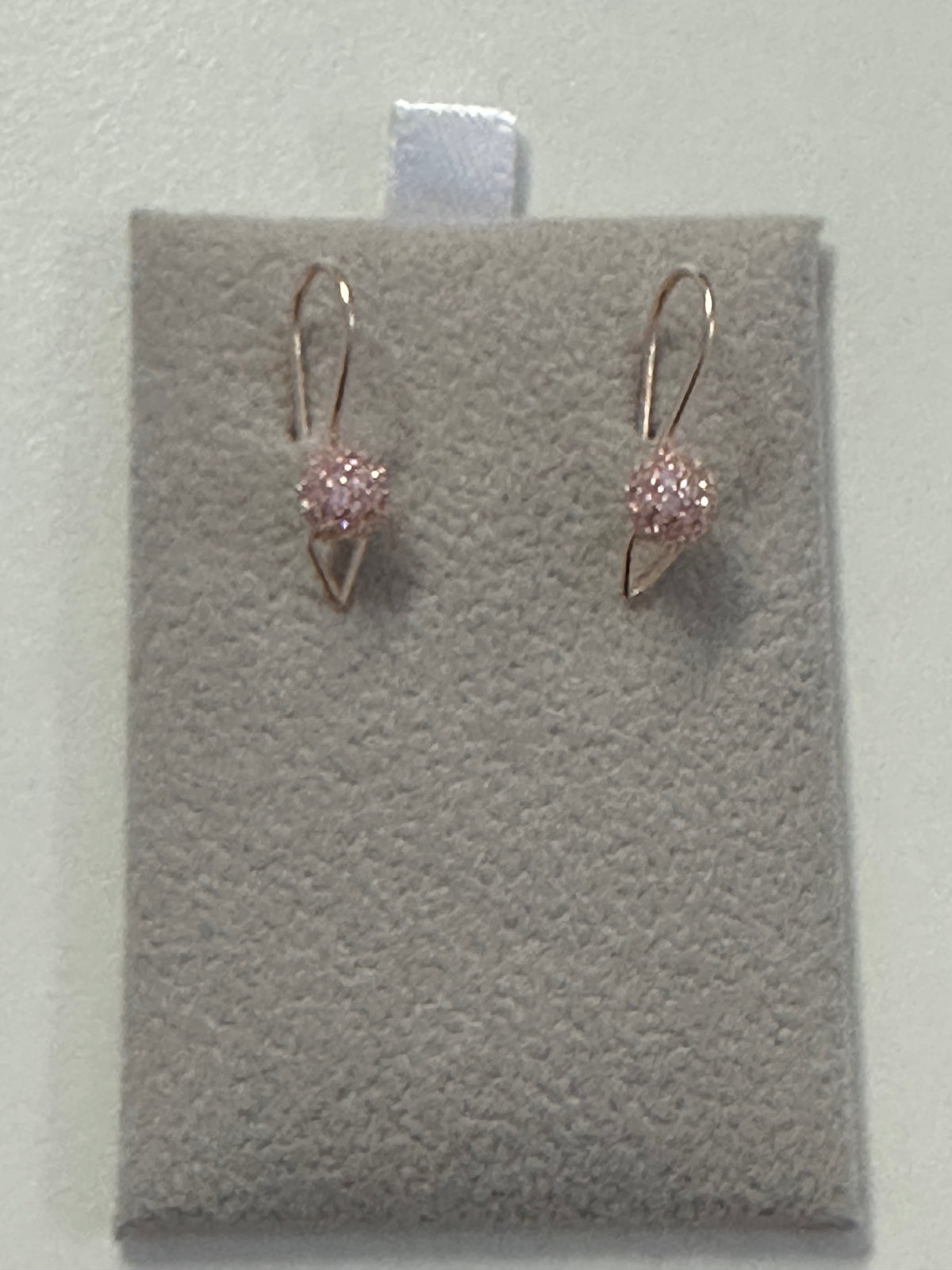 Pave' Pink Sapphire Ball Earrings - 14K Rose Gold 0.98