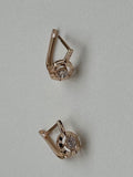 Diamond Cut with Cubic Zirconia Halo Earrings - 14K Rose Gold 1.73