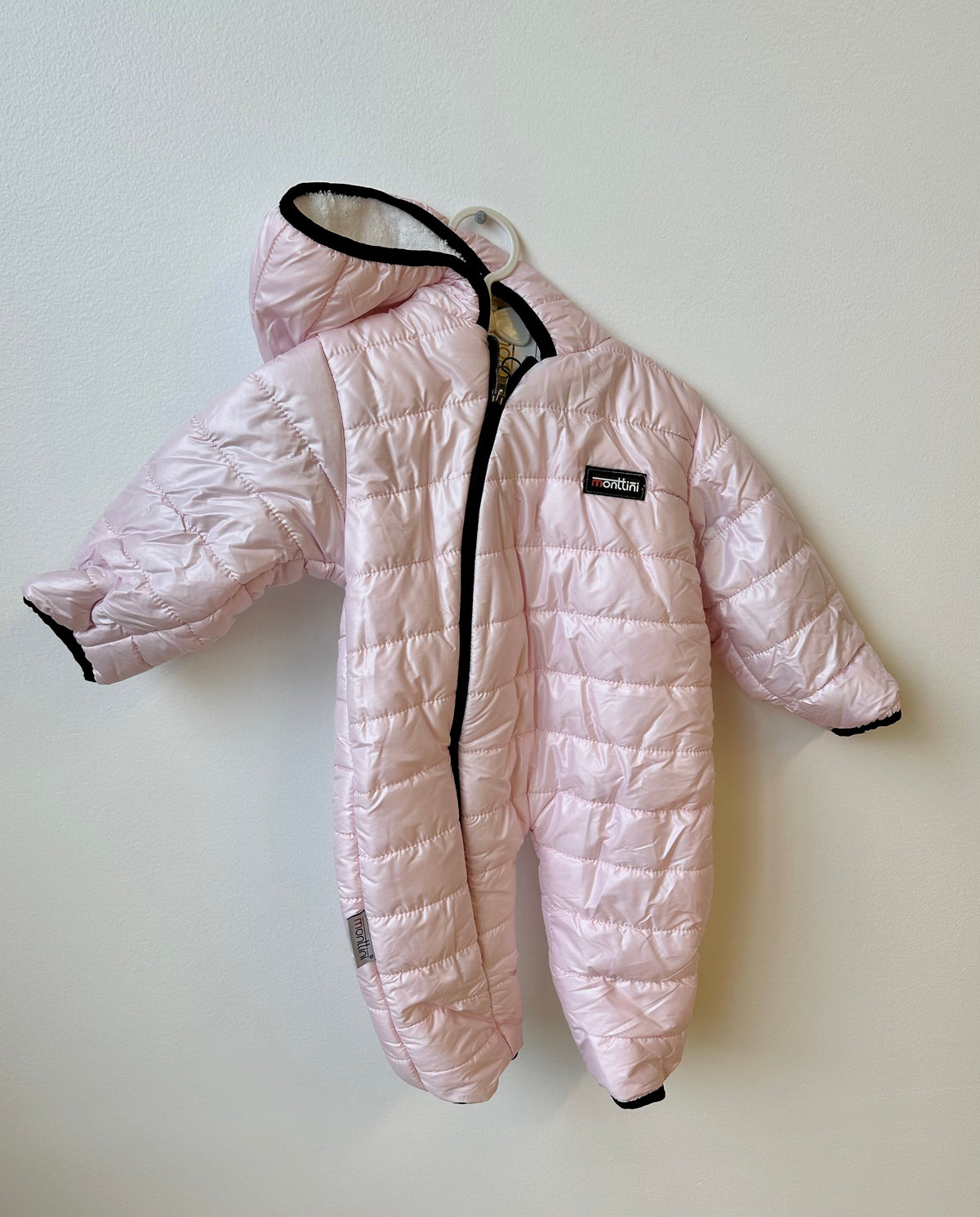 Cozy Toddler Sherpa Lined Puffer Snow Suit (Pale Pink)