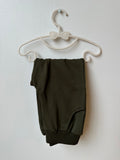 Olive Green Solid Color 2pcs, Long Sleeve Front Pocket Hoodie and Comfy Jogger Pants Set