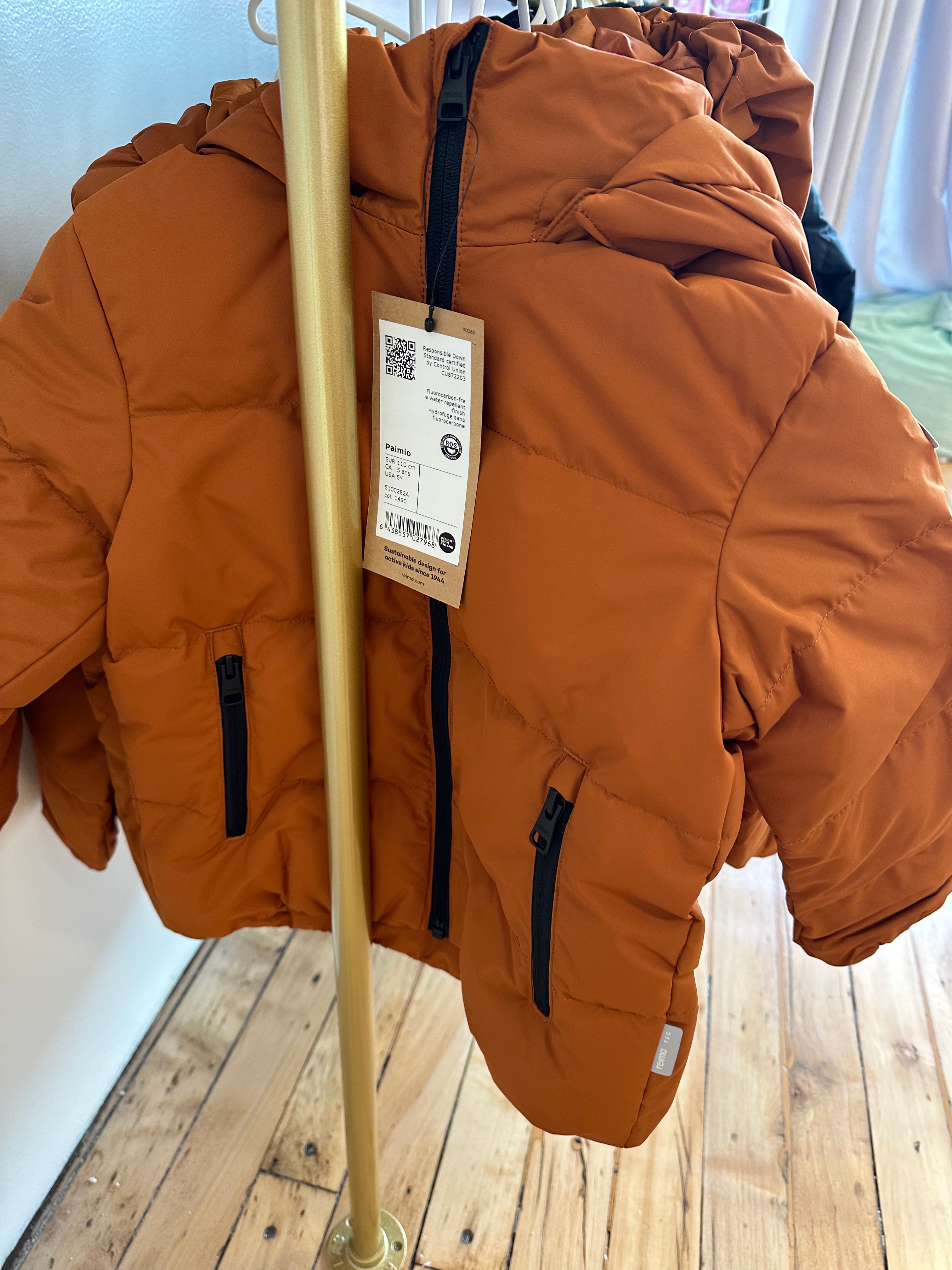 Reima Down Jacket - Paimio - Cinnamon Brown and Navy Blue