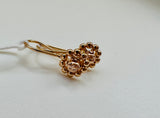 Beaded Flower Earrings - 14K Rose Gold 1.09