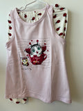 Comfy 100% Cotton Lounge Set with Ladybug Cat Graphic