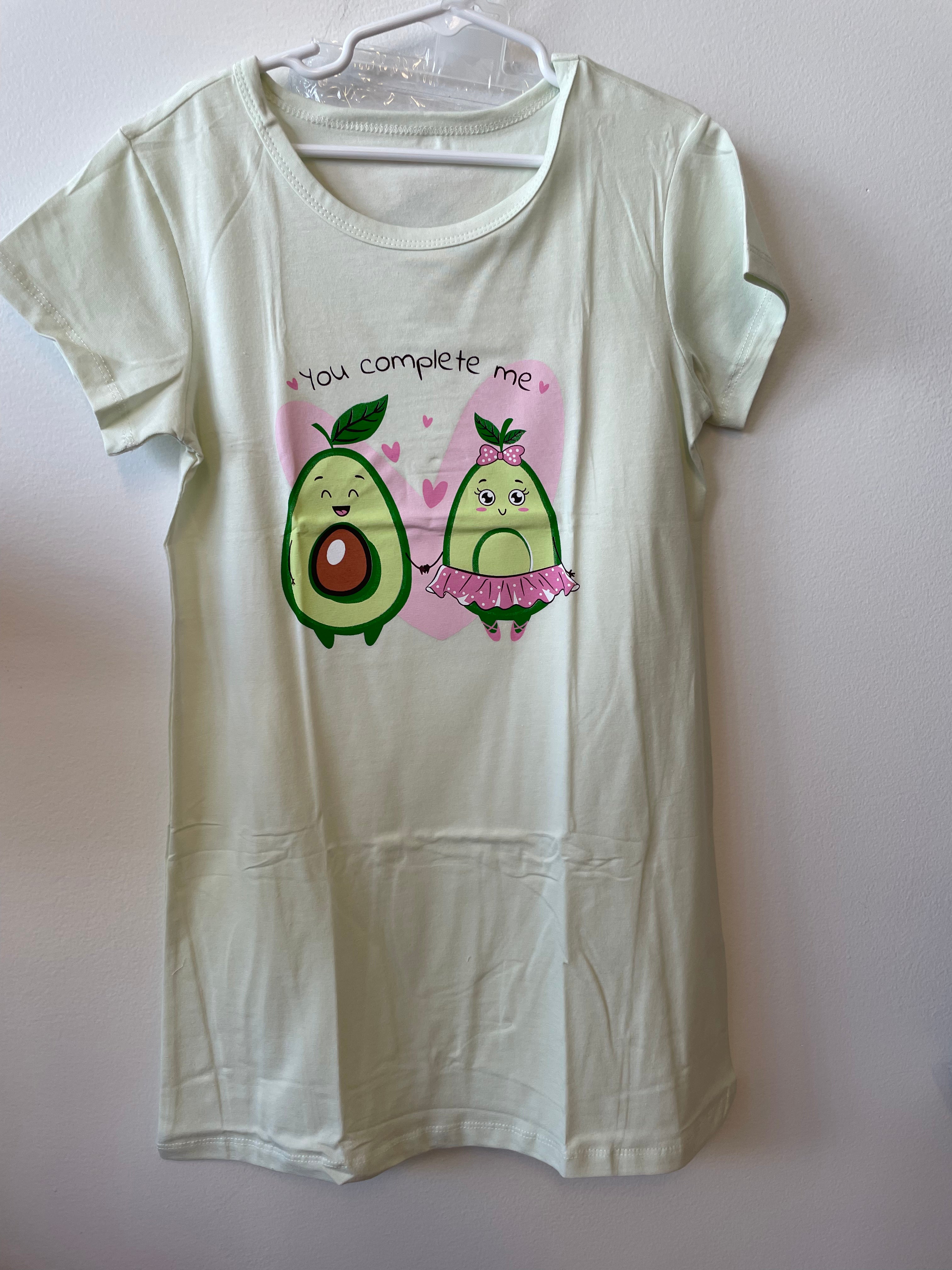 Comfy 100% Cotton Nightgown with Avocado Graphic