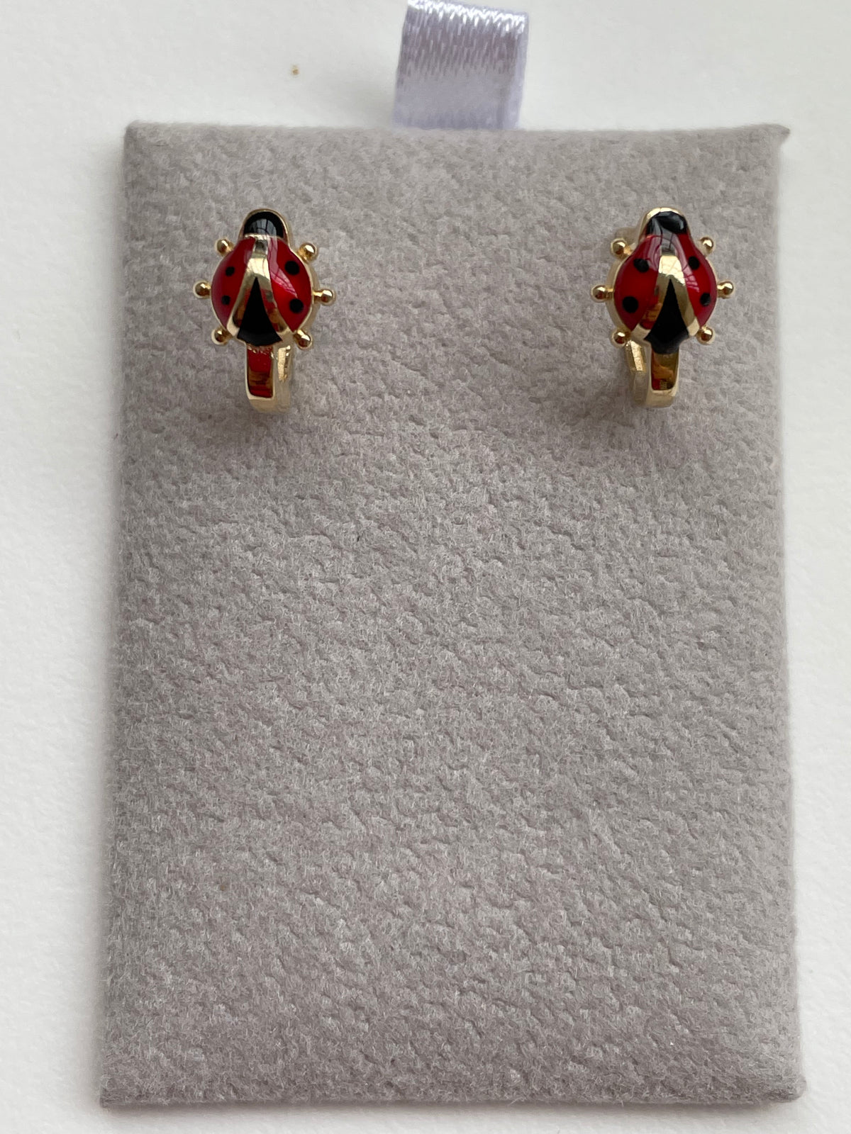 Ladybug Earrings - 14K Gold 1.6