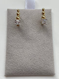 Graduated Drop (Cubic Zirconia) Earrings - 14K Gold 1.58