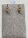 Pave' Thin Butterfly (Cubic Zirconia) Earrings - 14K Gold 1.5