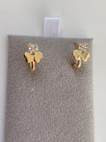 Three Hearts (Cubic Zirconia) Earrings - 14K Gold 1.72