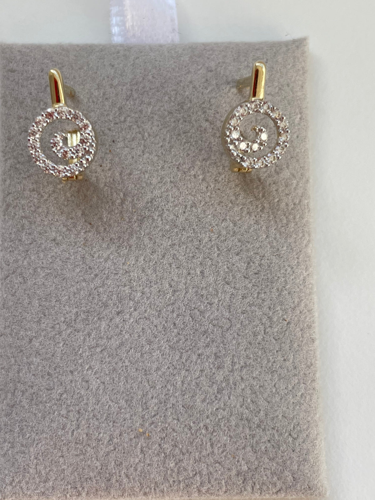 Wave (Cubic Zirconia) Earrings - 14K Gold 1.77