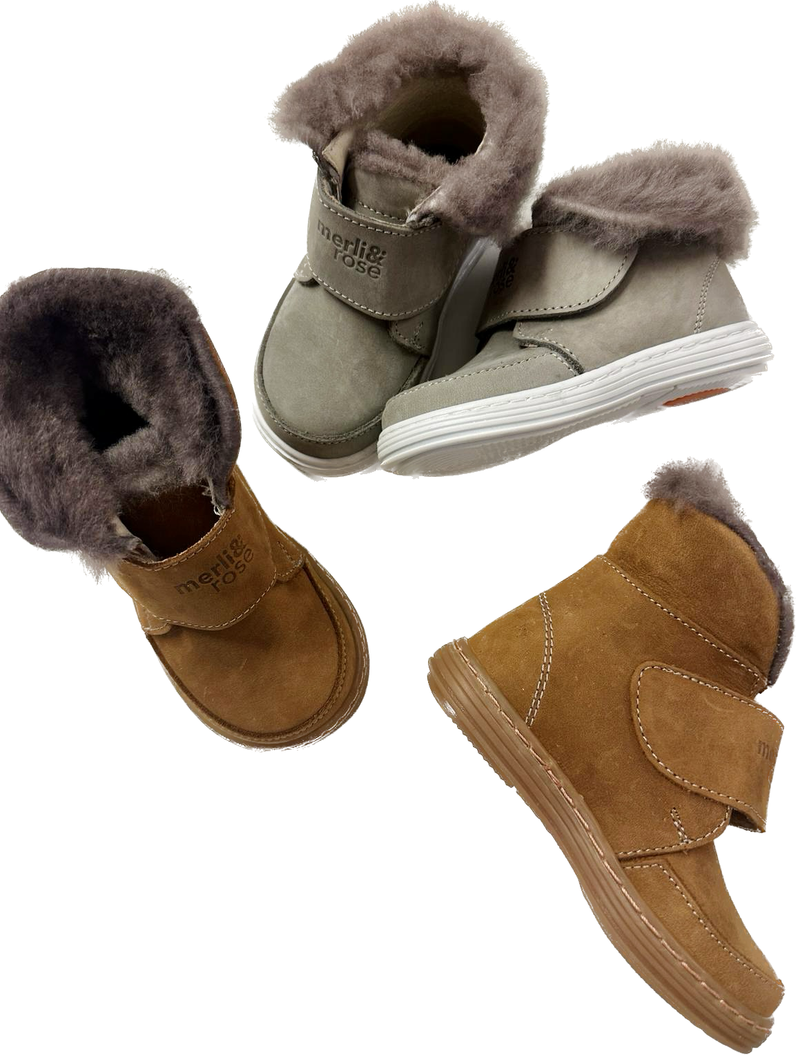 Merli & Rose Genuine Leather Suede Boots w/ Orthopedic Insole - Suede Booties with Fur Lining