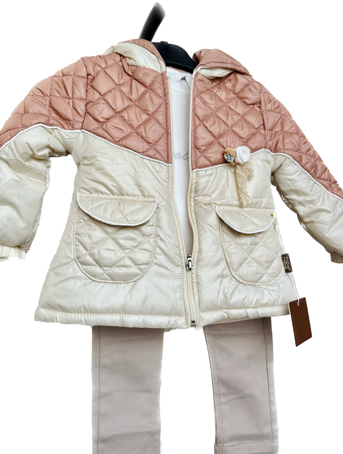 Cozy Girls Spring Coat and Pants Set