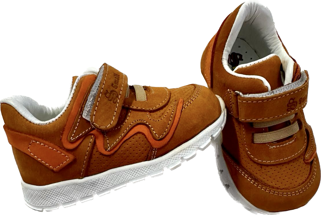 Toddler Genuine Leather Shoes w/ Orthopedic Insole - Ginger Suede/Orange