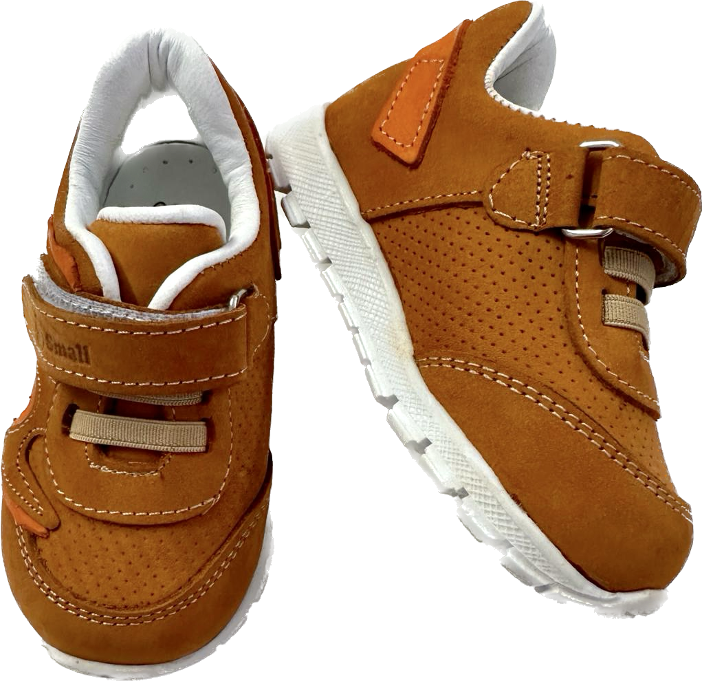 Toddler Genuine Leather Shoes w/ Orthopedic Insole - Ginger Suede/Orange