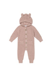 Luca Knitted Onepiece - Mahogany Rose Marle - 100% Cotton Soft Warm Onesie